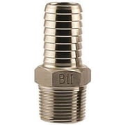 304 Stainless Steel Male Adapter, 1 MPT x 1 Barb