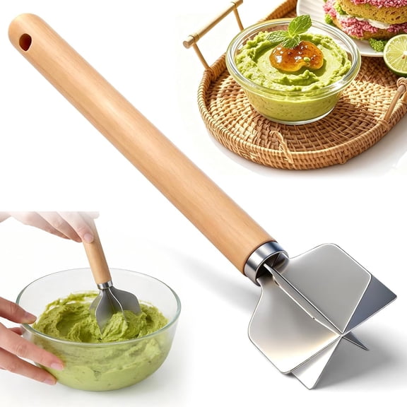 304 Stainless Steel Meat Chopper, Ground Beef Masher,11Inch Food Grade 6-Blade Ground Beef Chopper Potato Masher Hamburger Smasher Tool for Kitchen Cooking Vegetable Puree