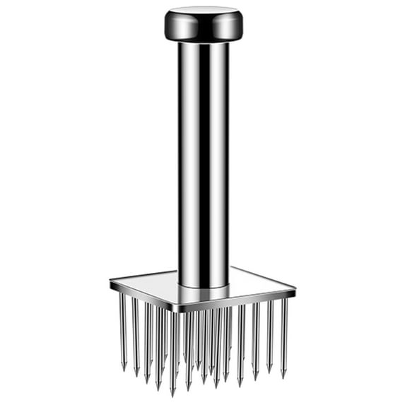 304 Stainless Steel Meat Tenderizer Needle Kitchen Tool-Ergonomic Grip Handle for Easy Tenderizing Beef, Pork, Multi-Needle Design for Enhanced Meat Preparation Tenderizers, 1Pc(Silver3,2.7x2.3x6.8")