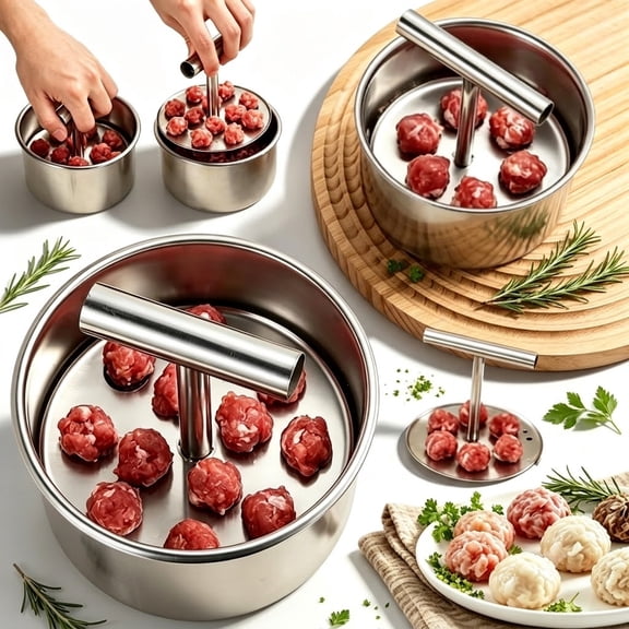 304 Stainless Steel Meatball Maker Machine, Non-Stick Meatball Maker Spoon, Meatballs Press Cutter Shaper Mold,Kitchen Meat Ball Scoop Tool.