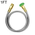 thumbnail image 1 of 304 Stainless Steel Metal Hose Connector Short Garden Water Pipe Extender C, 1 of 8