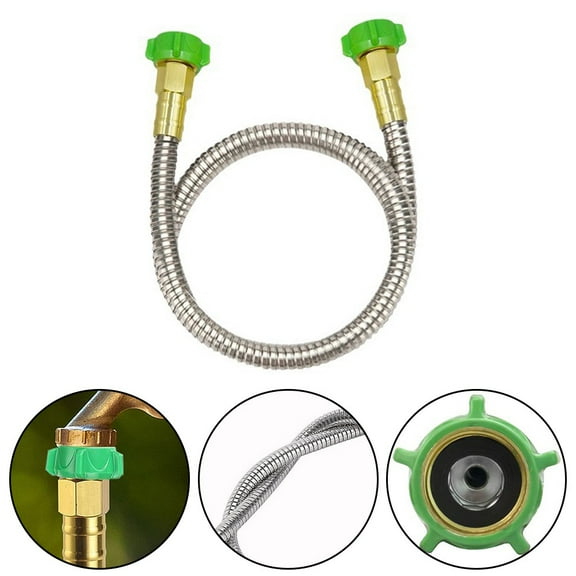 304 Stainless Steel Metal Hose Connector Washing Machine Inlet Pipe With Washer 3Ft Smile Home