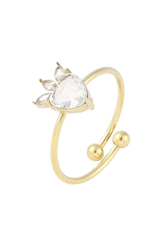 304 Stainless Steel Micro Pave Clear Cubic Zirconia Open Cuff Rings For R29