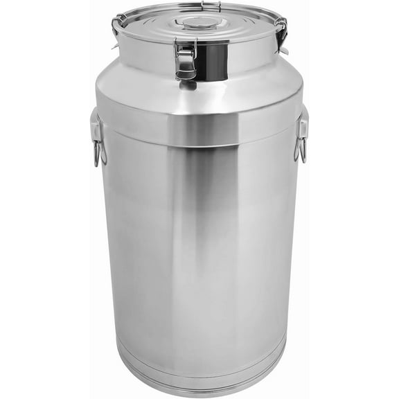 304 Stainless Steel Milk Can, 88L/23.25Gal Milk Pail with Sealed Lid, Heavy Duty Large Capacity Milk Oil Transport Barrel Milk Bucket Tote Jug Wine Pail Canister for Liquid Storage