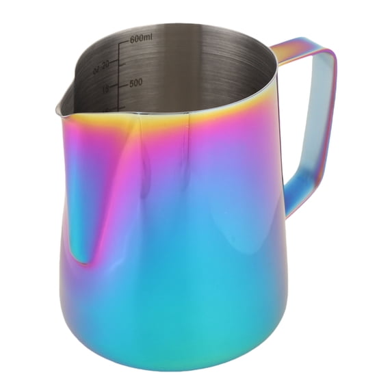 304 Stainless Steel Milk Frothing Pitcher Colorful 20 oz 600 ml Creamer Cup with Measurement Scale for Coffee Espresso Machines