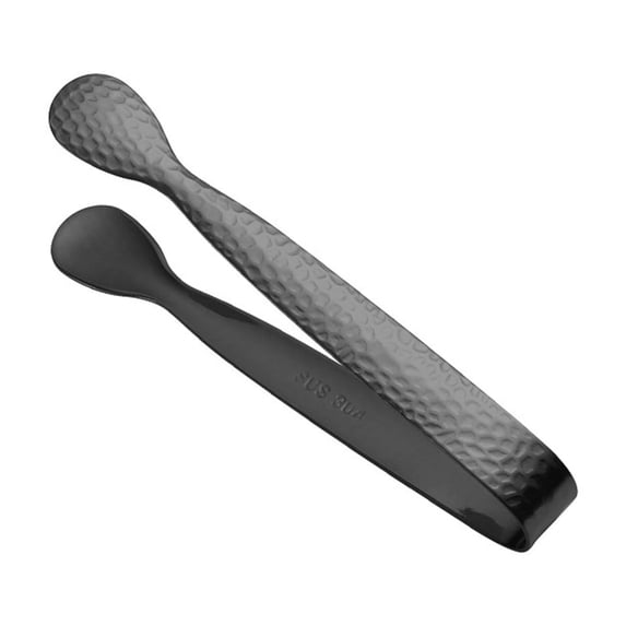 304 Stainless Steel Mini Ice Tongs for Sugar Cubes Snacks - Thick Serrated Tips Hygienic Kitchen Bar Tool - 1 Pack