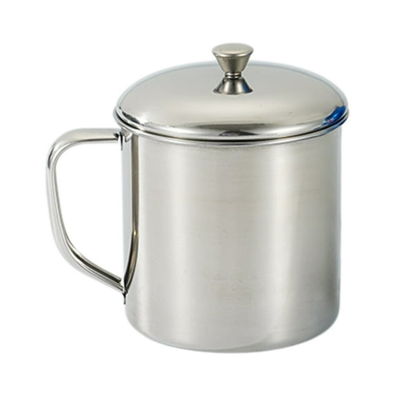 304 Stainless Steel Mouth Cup with Handle Water Cup with Lid Cup Teapot Small Cup of Water for Coffee, Milk, Juice, Tea and Cold or Hot Drinks