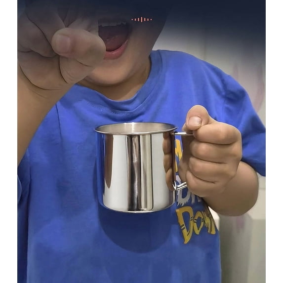304 Stainless Steel Mug 260ml with Handle, Small Metal Drinking Cup Tea Coffee Cup Durable Rust Resistant Reusable Water Mug for Home Office Kitchen Camping Use