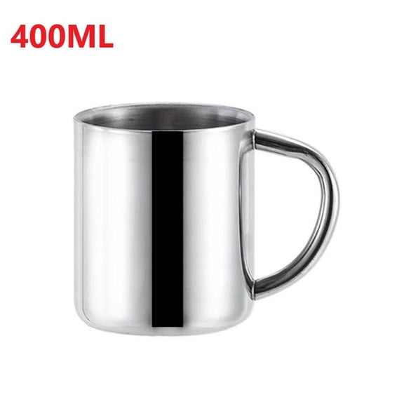 304 Stainless Steel Mug Cups 400Ml Coffee Wine Beer Tea Juice Double Wall Stainless Steel Coffee Mug Water Cups