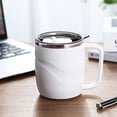 thumbnail image 1 of 304 Stainless Steel Mug Simple Office Tea Cup With Lid Insulation Practical Portable Lazy Rotating Mug, 1 of 8