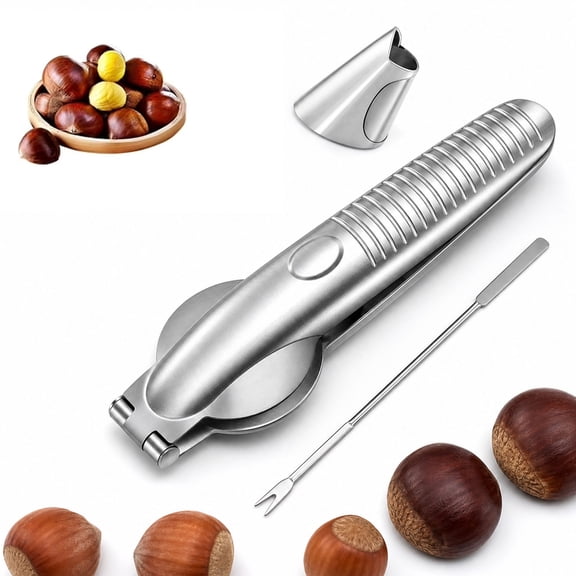 304 Stainless Steel Multifunctional Nutcracker – Professional-Grade Nut Opener with Non-Slip Handle for Chestnuts, Macadamia Nuts & Walnuts, Effortless Shelling, Durable & Easy to Clean