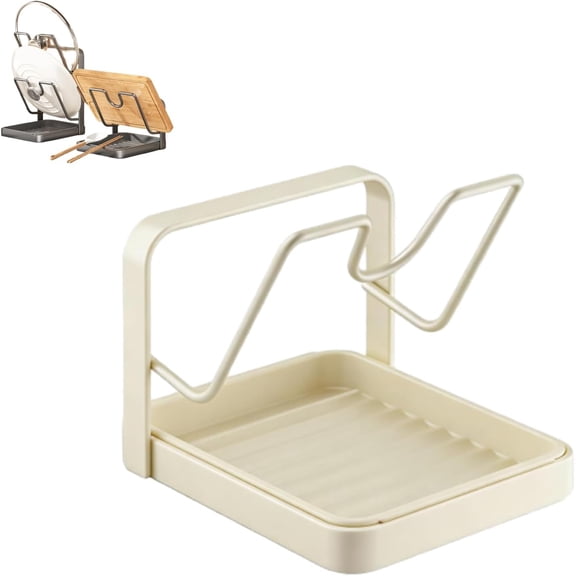 304 Stainless Steel Multifunctional Pot Lid Storage Rack - Counter Top & Stove Top Holder for Cooking