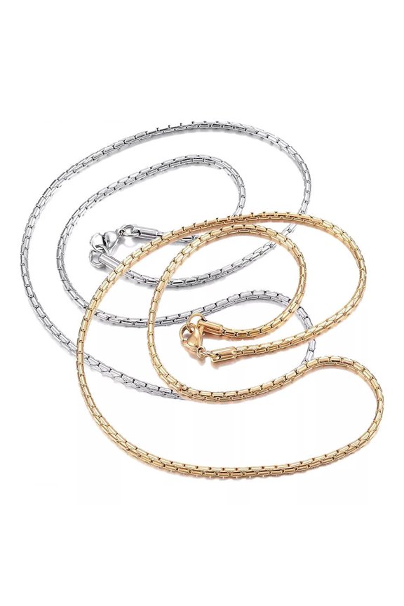 304 Stainless Steel Necklaces Coreana Chain Necklace Silver 19.6" Z439