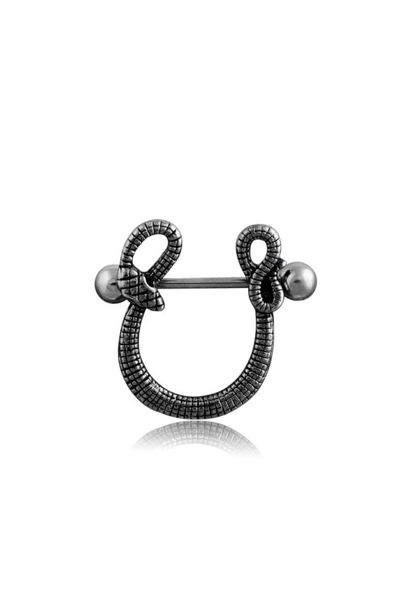 304 Stainless Steel Nipple Rings Nipple Piercing Pin Snake Stainless Steel color 19mm Pin: 1.6mm