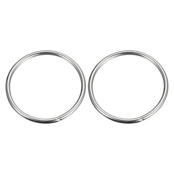 304 Stainless Steel O Rings, 2 Pack 80mm Outer Dia. 5mm Thick Welded O-rings