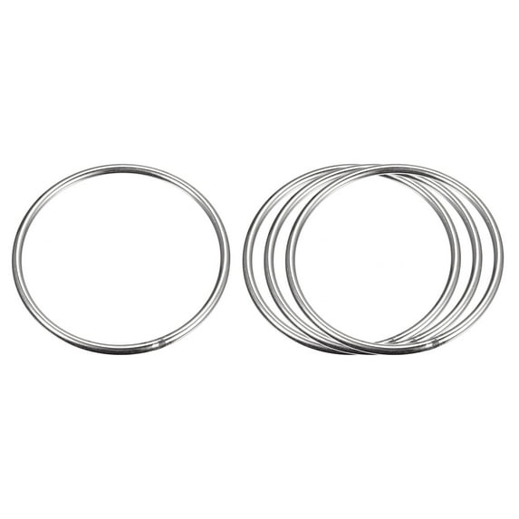 304 Stainless Steel O Rings, 4 Pack 100mm Outer Dia. 5mm Thick Welded O-rings