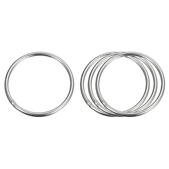 304 Stainless Steel O Rings, 4 Pack 100mm Outer Dia. 6mm Thick Welded O-rings