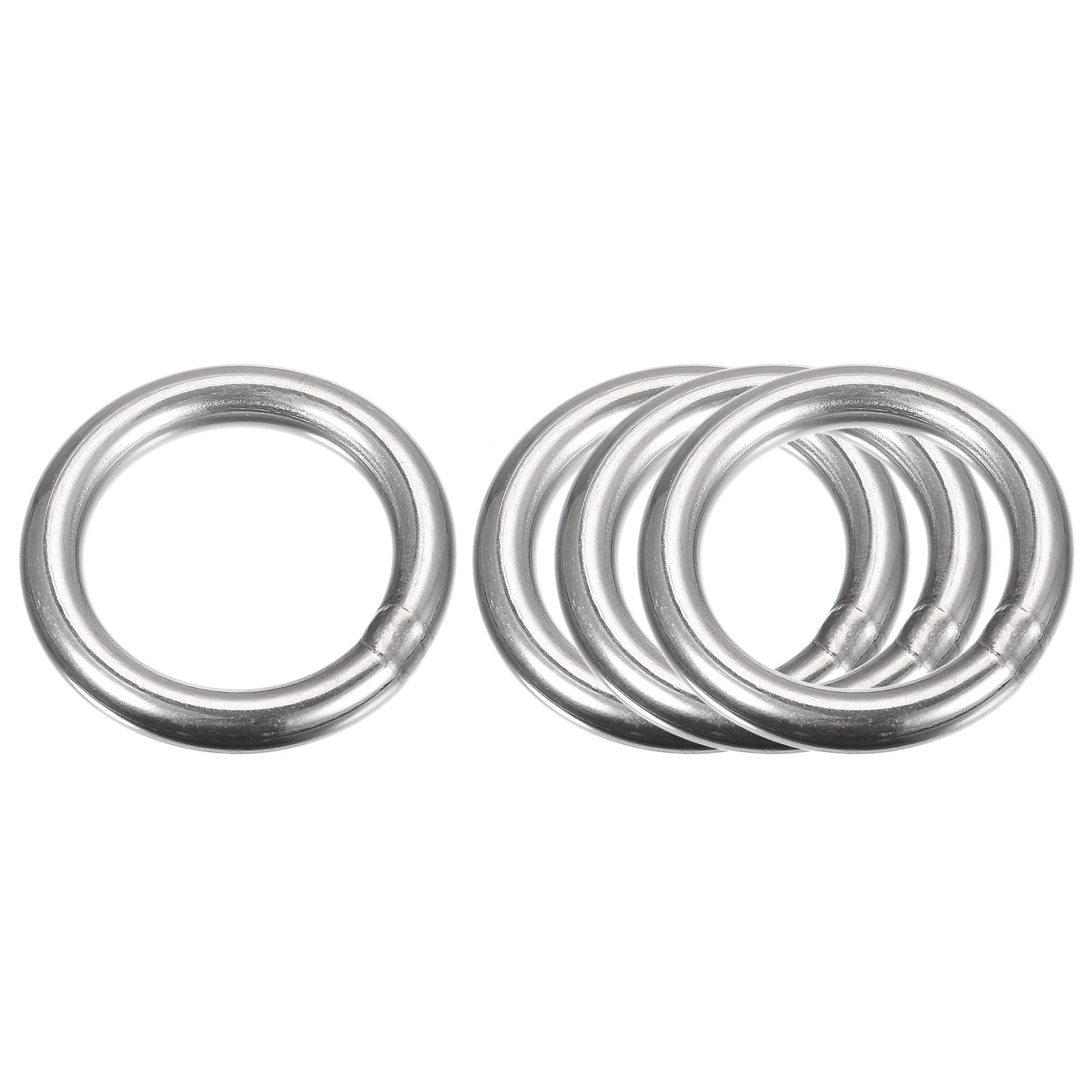  Foto zu 304 Stainless Steel O Rings, 4 Pack 40mm Outer Dia. 6mm Thick Welded O 