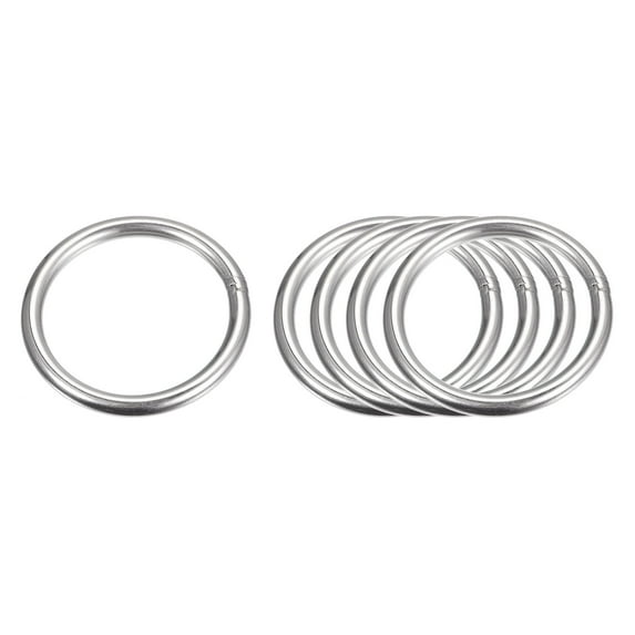 304 Stainless Steel O Rings, 5 Pack 50mm Outer Dia. 5mm Thick Welded O-rings