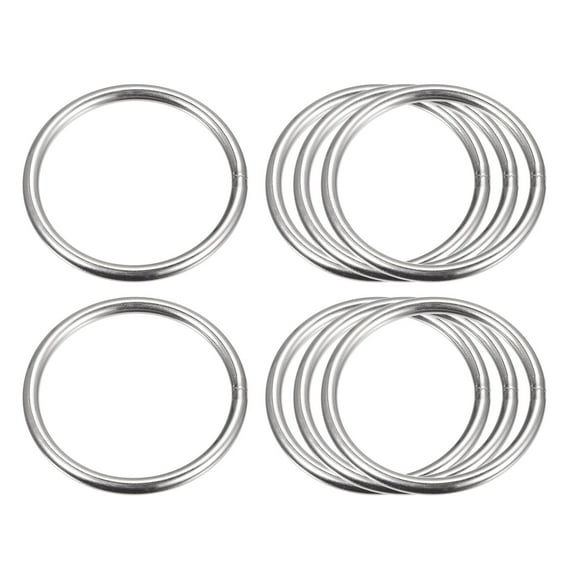 304 Stainless Steel O Rings, 8 Pack 50mm Outer Dia. 4mm Thick Welded O-rings