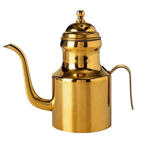 304 Stainless Steel Oil Dispenser, High Cover Long Spout Measuring Ounce Pitcher, Leakproof Multipurpose Oil & Vinegar Bottle for Home Kitchen