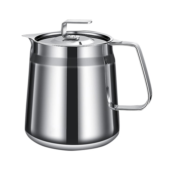 304 Stainless Steel Oil Pot, Multifunctional Large Capacity Oil Storage Bottle with Screen, Kitchen Oil Container, Speckled Mug Set and Drinking Glasses