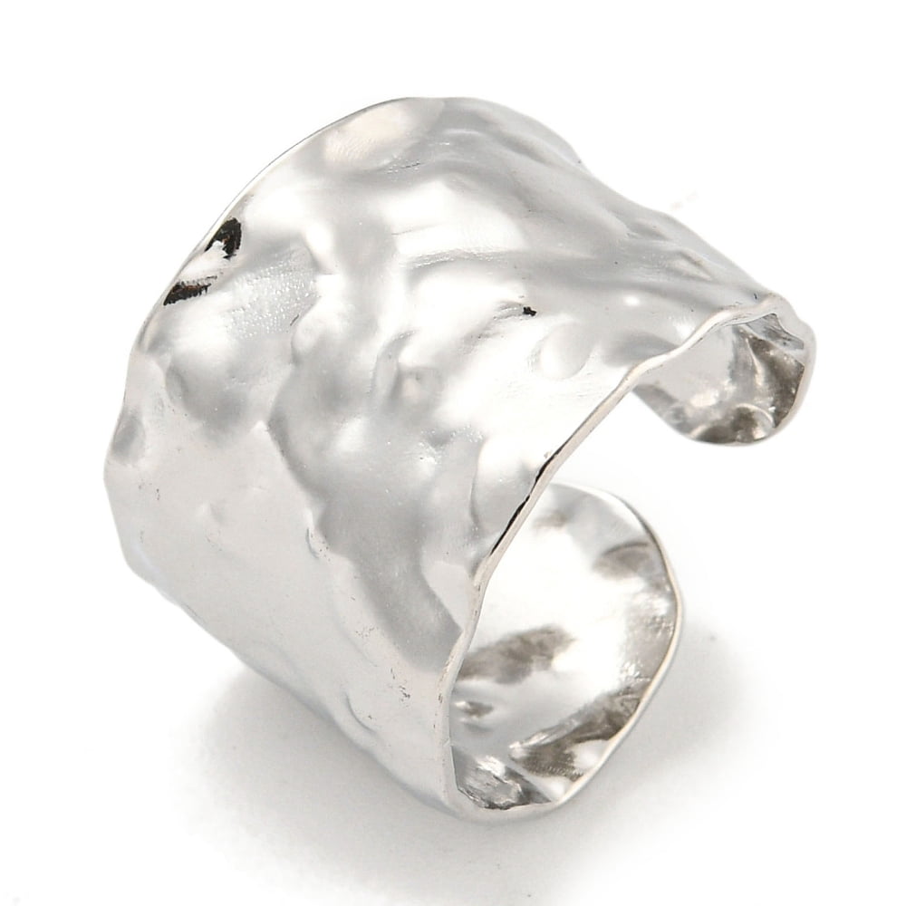 Open Cuff Rings 304 Stainless Steel Open Cuff Ring Wide Band Ring for Women Stainless ...