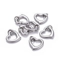 thumbnail image 1 of 304 Stainless Steel Open Heart Charms with Jump Ring Stainless Steel color 14x14x2mm Hole: 4mm, 1 of 2