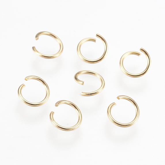 304 Stainless Steel Open Jump Rings Golden 21 Gauge 6x0.7mm Inner ...