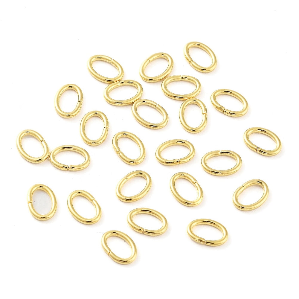 304 Stainless Steel Open Jump Rings Oval Real 18K Gold Plated 5x7x1mm 18 Gauge Inner Diameter: 3x5mm