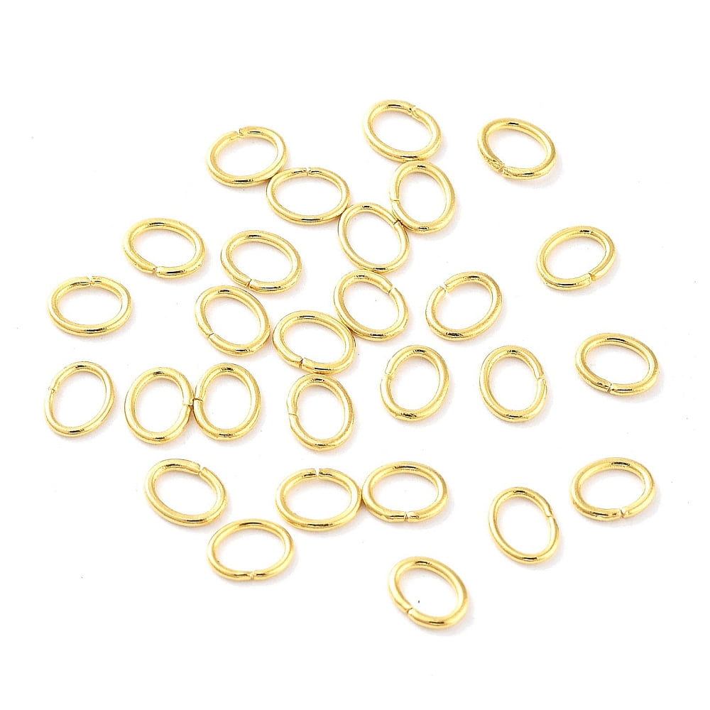 304 Stainless Steel Open Jump Rings Oval Real 18K golden Plated 4x5x0.8mm 20 Gauge Inner Diameter: 3x4mm