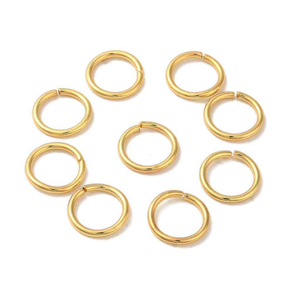 304 Stainless Steel Open Jump Rings Real 18K Gold Plated 10x1.2mm Inner Diameter: 7.5mm
