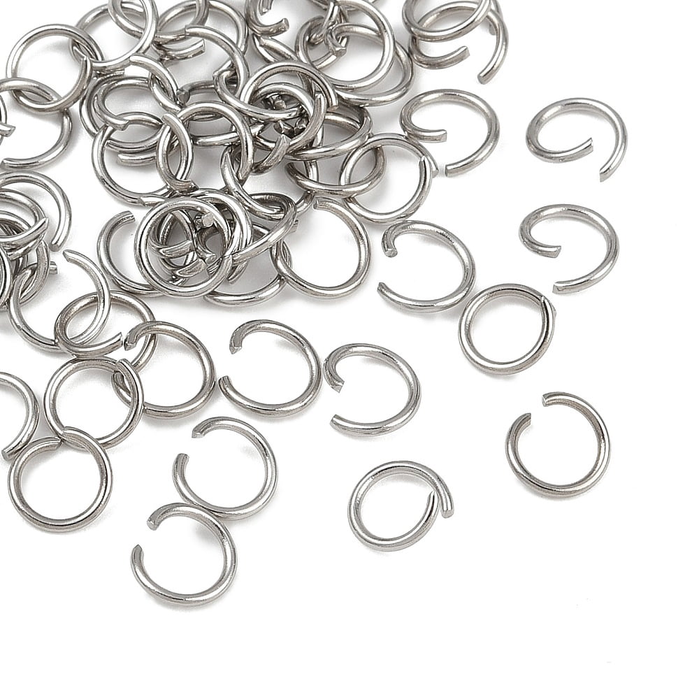 304 Stainless Steel Open Jump Rings Ring Stainless Steel color 7x1mm Inner Diameter: 5mm