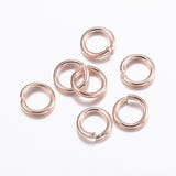 304 Stainless Steel Open Jump Rings Round Rose Gold 21 Gauge 4.5x0.7mm ...