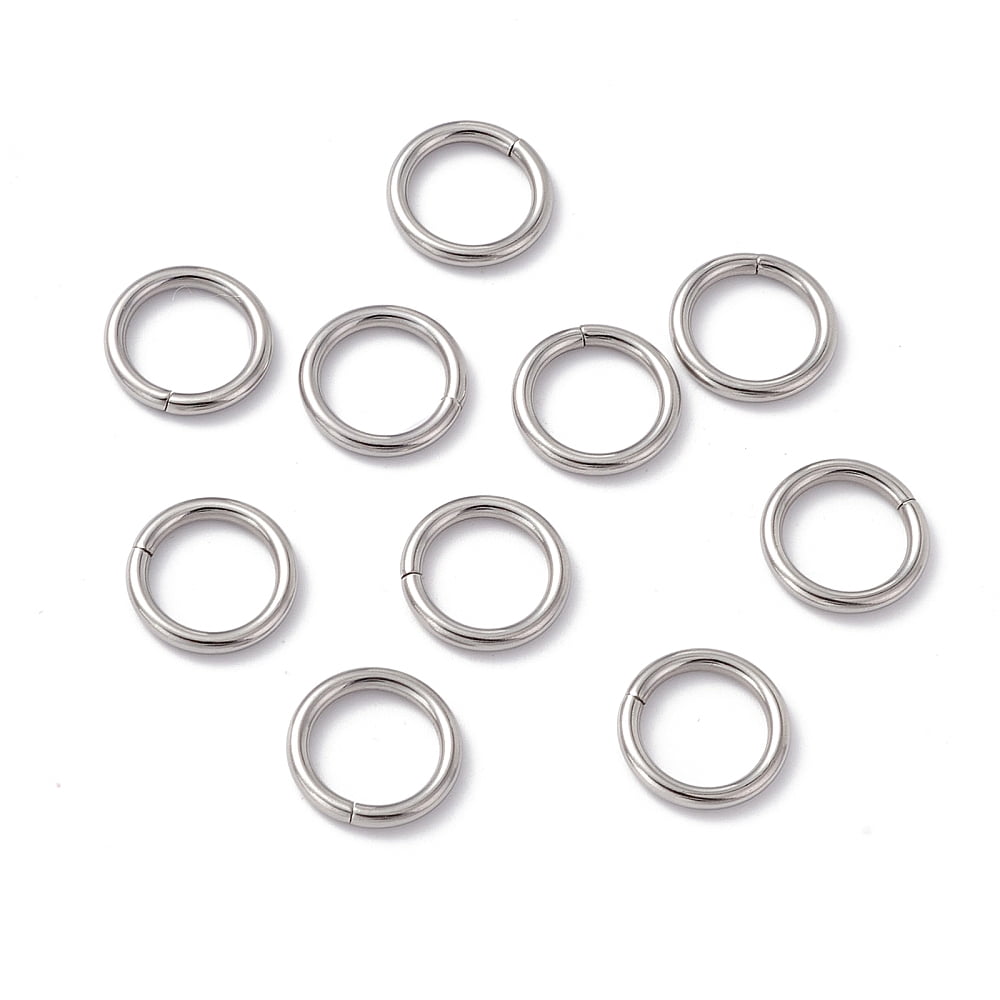 304 Stainless Steel Open Jump Rings Saw Cut Round Stainless Steel Color 15x2mm 12 Gauge Inner Diameter: 11.2mm