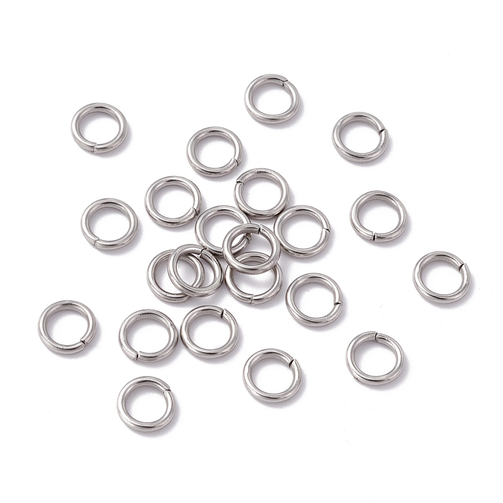 304 Stainless Steel Open Jump Rings Saw Cut Round for Chainmaille Weaves Stainless Steel color 8x1.4mm Inner Diameter: 5.4mm