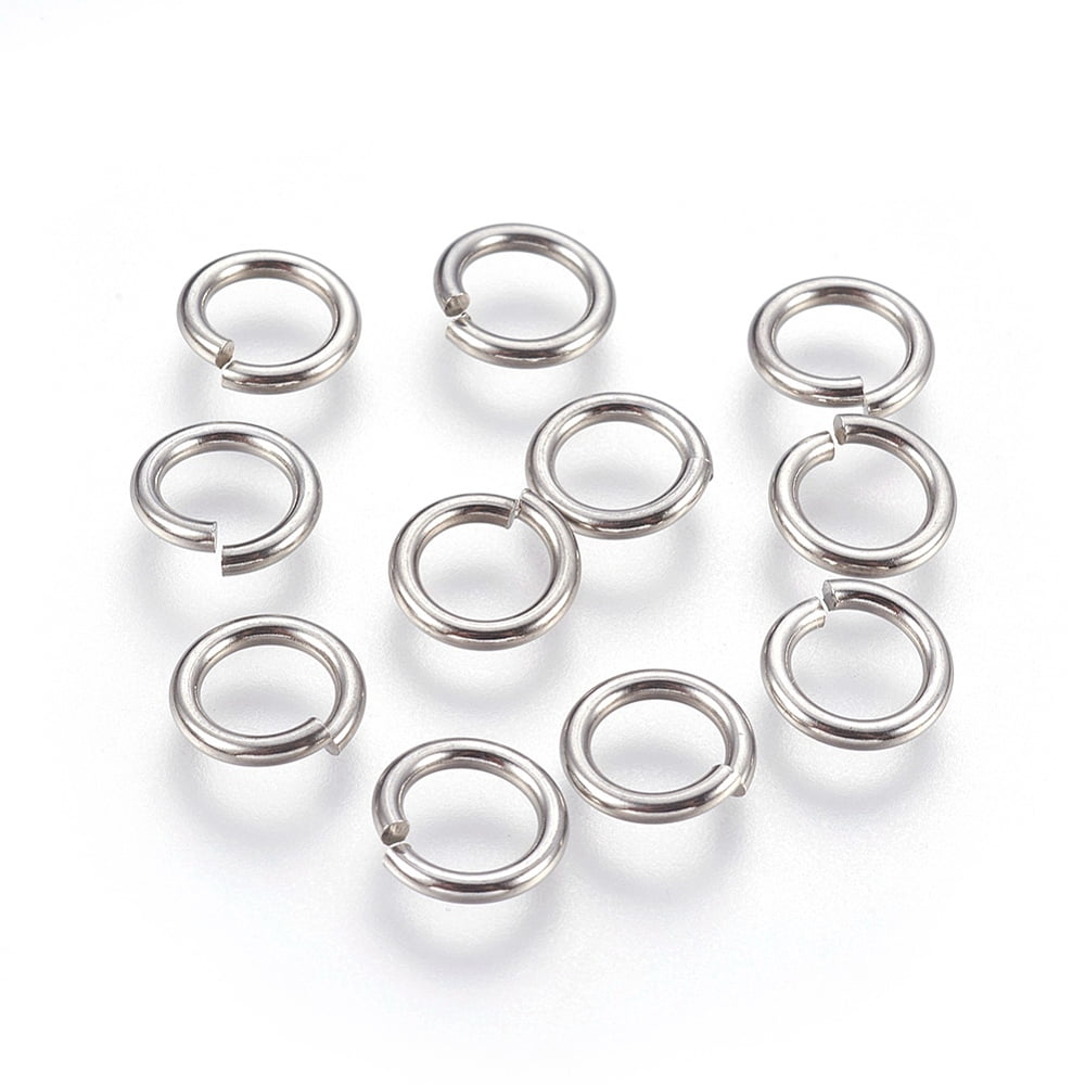 304 Stainless Steel Open Jump Rings Saw Cut Seamless Round Stainless Steel Color 9x1.5mm 15 Gauge Inner Diameter: 6mm 700pcs/bag