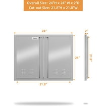 304 Stainless Steel Outdoor Kitchen Access Door with Recessed Handle, Double Access Door for BBQ Island, Grilling Station