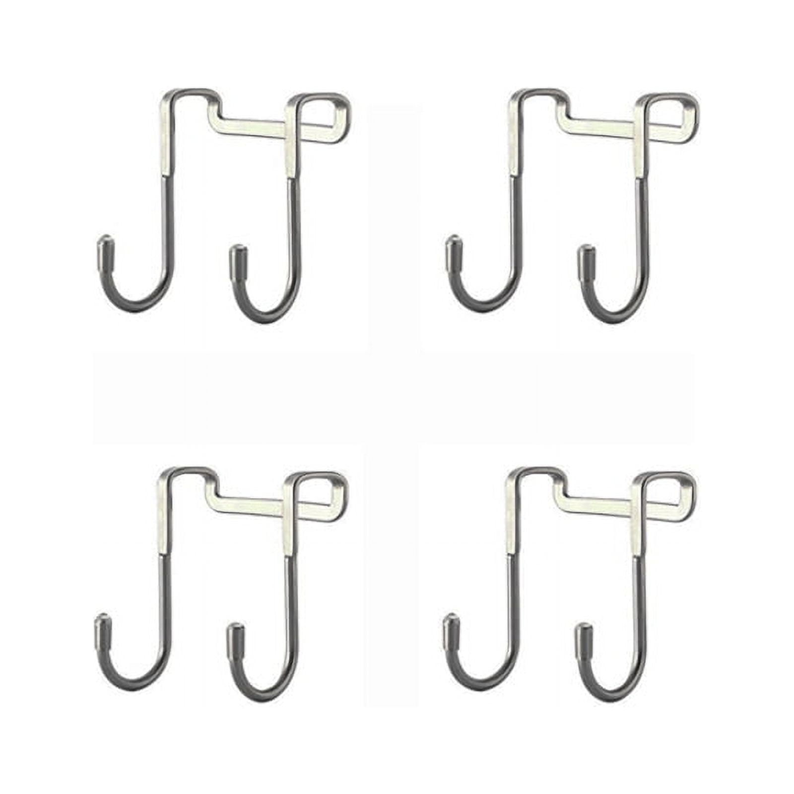 Over The Door Drawer Cabinet Hook , 304 Stainless Steel Double S-Shaped Hook Holder Hanger Metal Heavy Duty Free Punching Door Back Hanging Clothes