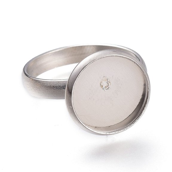 304 Stainless Steel Pad Ring Settings Mixed color Tray: 10~20mm Inner Diameter: 16.5~18mm