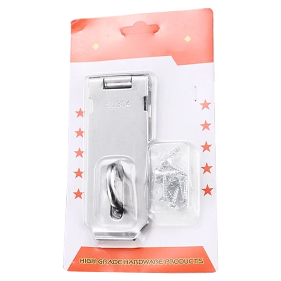 304 Stainless Steel Padlock Hasp, 4 Inch Hasp Latch, Anti-Pry Door Clasp Lock with Screws, Security Hasp Lock for Cabinets & Gates, Anti-Theft Hook Lock Hasp, Gate & Shed Door Locks,Silver4
