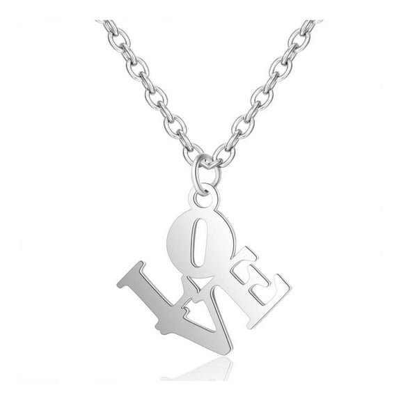 304 Stainless Steel Pendant Necklace Word Love Stainless Steel 16" 1Mm A410