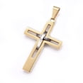 thumbnail image 1 of 304 Stainless Steel Pendants Golden & Stainless Steel Color 45x29x4mm Hole: 8x5mm, 1 of 2