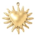 thumbnail image 1 of 304 Stainless Steel Pendants Heart Sun Charm Golden 39.5x36.5~37x4~5mm Hole: 2mm, 1 of 3
