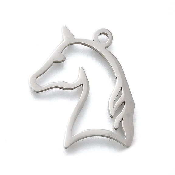 304 Stainless Steel Pendants Hollow Unicorn Charms Laser Cut Anti- Stainless Steel Color 25x23.5x1.5mm Hole: 2mm