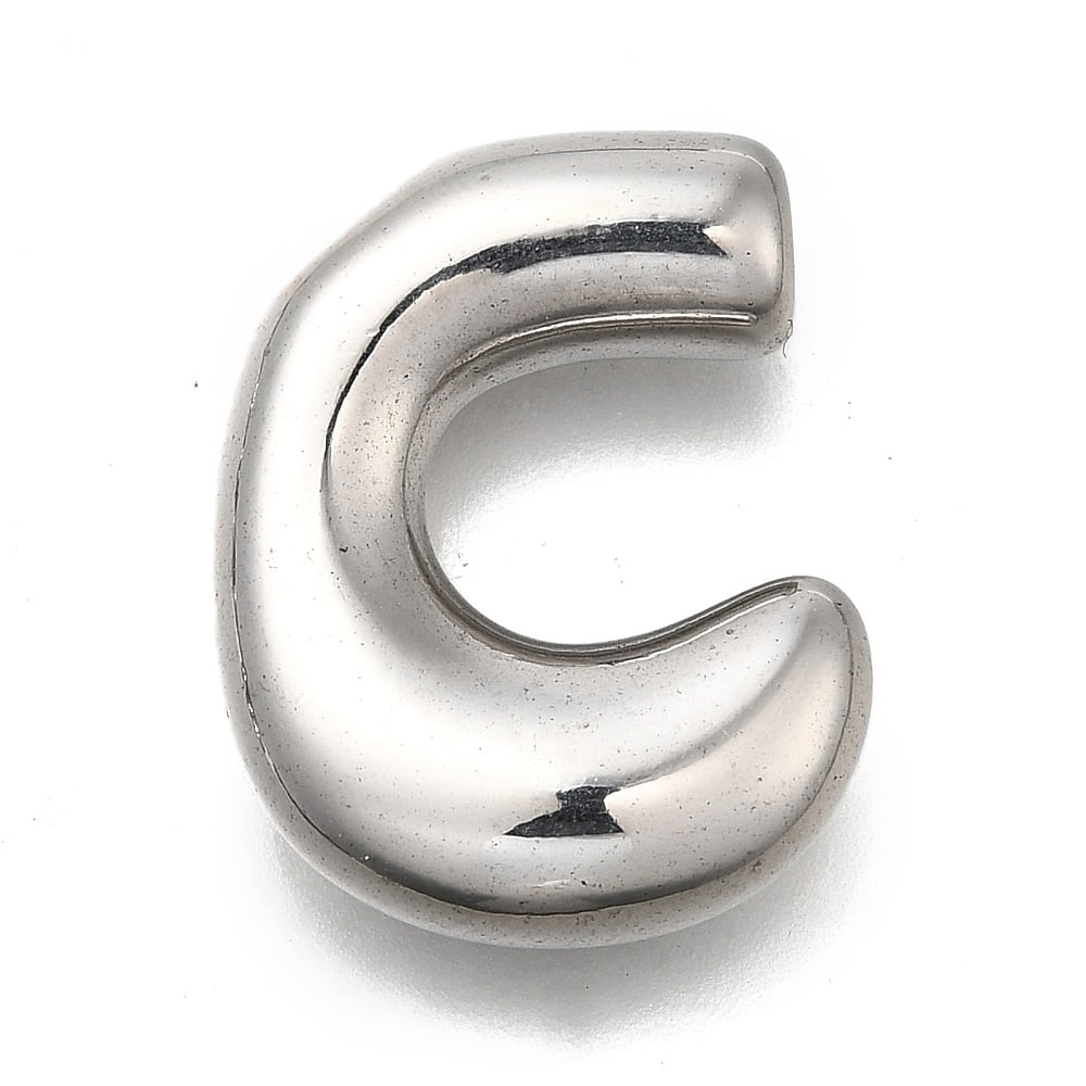 304 Stainless Steel Pendants Letter Charm Anti- Letter C 23x18x6mm Hole ...