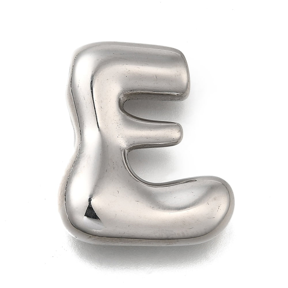 304 Stainless Steel Pendants Letter Charm Anti- Letter E 22.5x18.5x5 ...