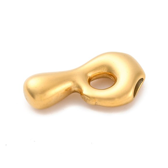 304 Stainless Steel Pendants Letter Charm Ion Plating(IP) Real 18K golden Plated Letter P 24x14.5x6mm Hole: 3.5x2.2mm
