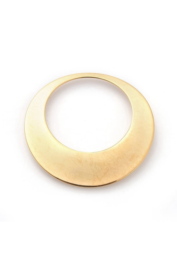 304 Stainless Steel Pendants Ring Golden 45x1mm Hole: 32mm