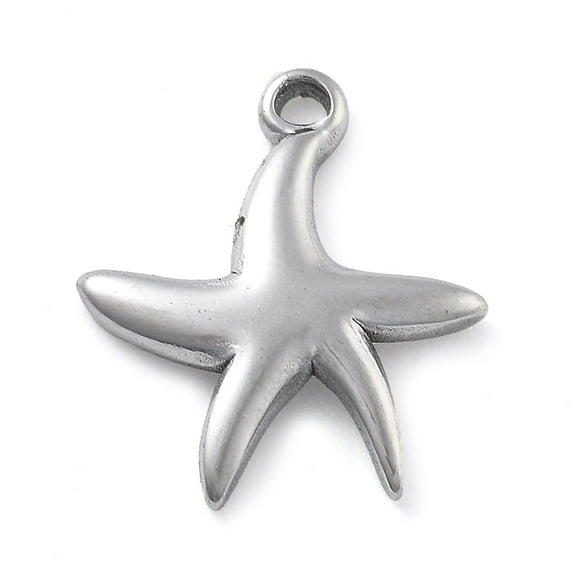 304 Stainless Steel Pendants Starfish Charm Anti-Stainless Steel Color 15.5x13.5x2mm Hole: 1.4mm